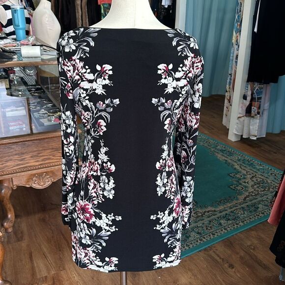 WHBM Black Floral Tunic/Dress Size Small - Picture 10 of 12